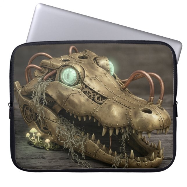 Steampunk Mekanisk Alligator Industriel Laptop Fodral (Framsidan)