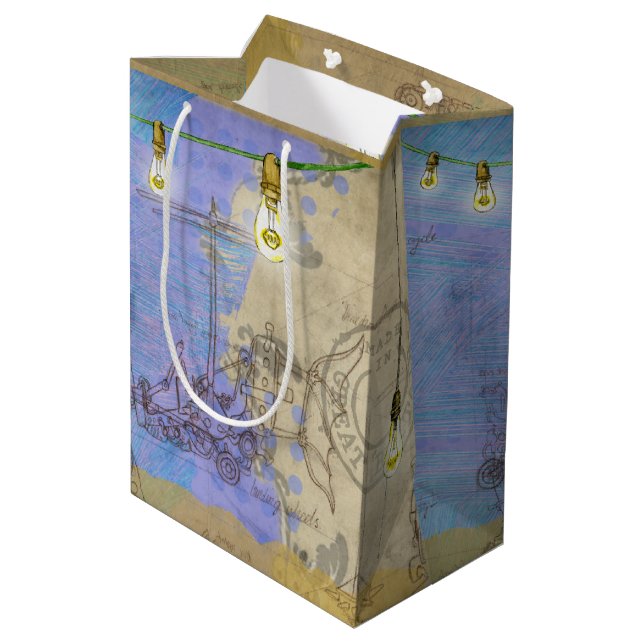 Steampunk Mekanisk Edison Light Bulb Architect (Baksidan Vinklad)