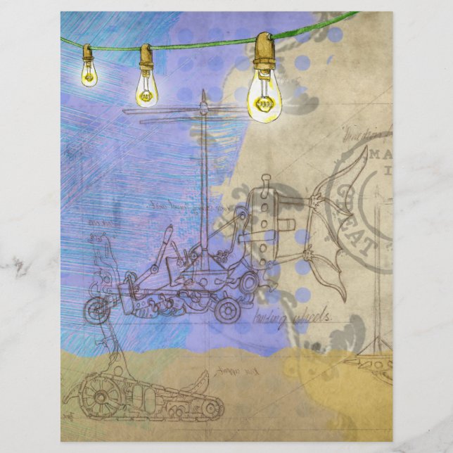 Steampunk Mekanisk Edison Light Bulb Architect (Framsida)