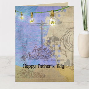 Steampunk Mekanisk Edison Light Bulb Architect Kort