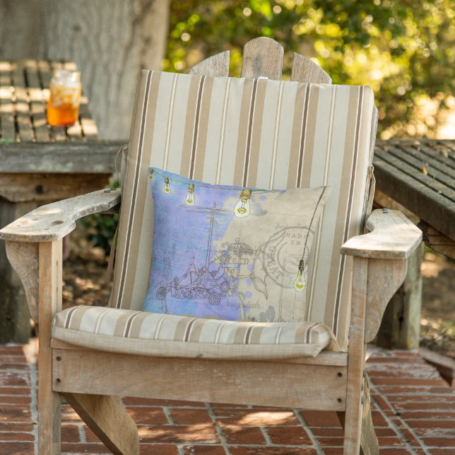 Steampunk Mekanisk Edison Light Bulb Architect Kudde (Skapare uppladdad)