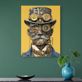 Steampunk Mekanisk Herr Canvastryck