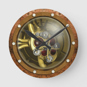 Steampunk mekanisk hjärta rund klocka