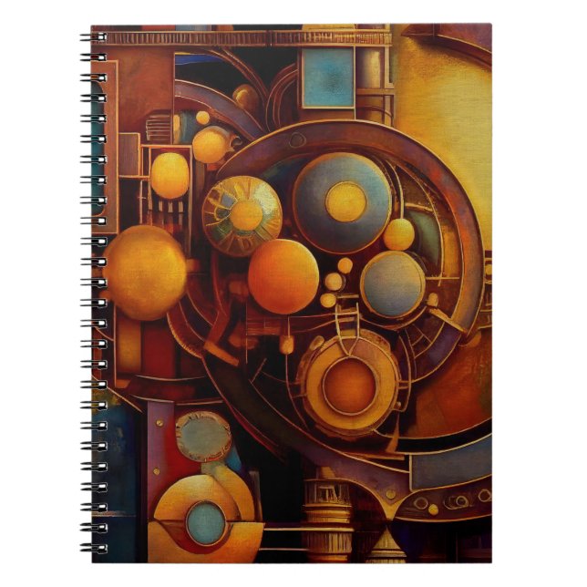 Steampunk Mekanisk Orb Komposition Anteckningsbok (Framsidan)