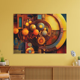 Steampunk Mekanisk Orb Komposition Canvastryck