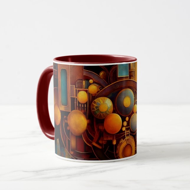 Steampunk Mekanisk Orb Komposition Mugg (Framsida vänster)
