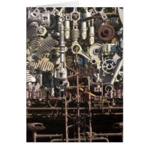 Steampunk mekaniska maskiner maskiner hälsningskort