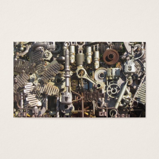Steampunk mekaniska maskiner maskiner visitkort (Framsidan)