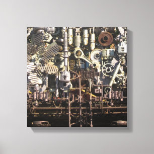 Steampunk mekaniska maskinerimaskiner canvastryck