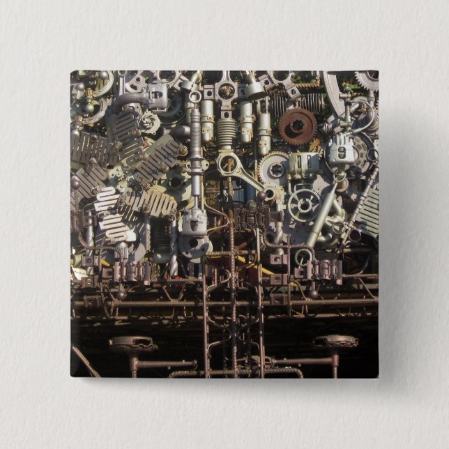 Steampunk mekaniska maskinerimaskiner knapp (Framsida)