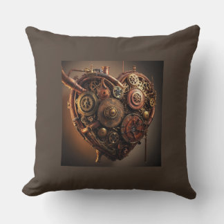 Steampunk Mekaniskt hjärta Kudde