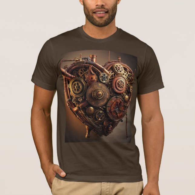 Steampunk Mekaniskt hjärta T Shirt (Framsida)