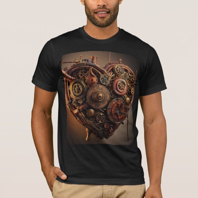 Steampunk Mekaniskt hjärta T Shirt (Framsida)