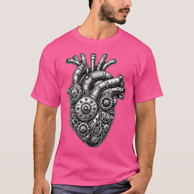Steampunk Mekaniskt hjärta T Shirt (Framsida)
