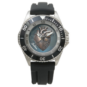 Steampunk Mekaniskt humant hjärta Armbandsur