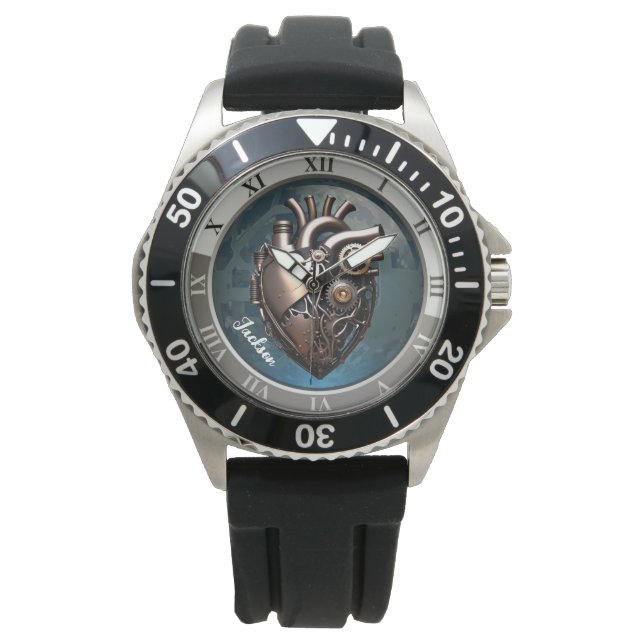 Steampunk Mekaniskt humant hjärta Armbandsur (Framsida)