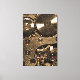 Steampunk Metall Clock Gears Canvastryck