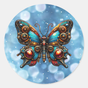 Steampunk Metall Gears Butterfly Runt Klistermärke