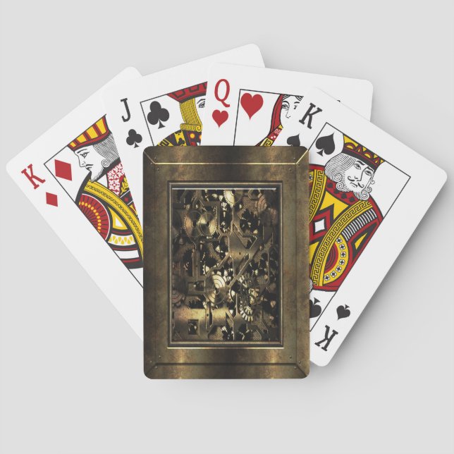 Steampunk Metall Gears Casinokort (Baksidan)