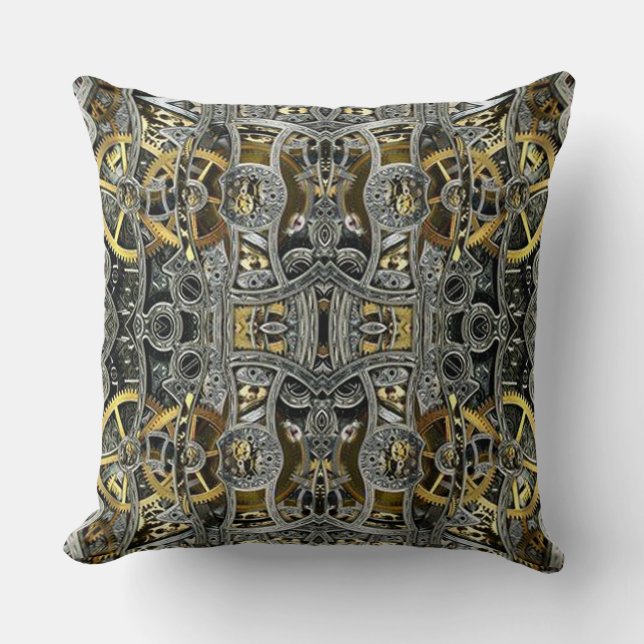 Steampunk Metall Gears Dekorativ kudde (Framsida)