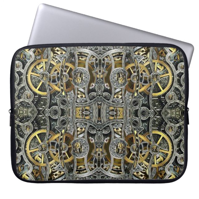 Steampunk Metall Gears Laptop sleeve (Framsidan)