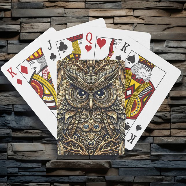 Steampunk Metall Gears och Uggla Casinokort (Skapare uppladdad)