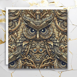 Steampunk Metall Gears och Uggla Kort