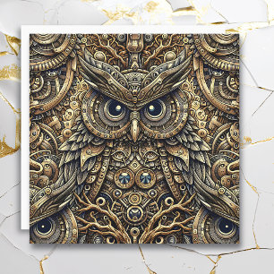 Steampunk Metall Gears och Uggla Kort