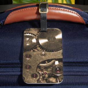 Steampunk metall klocka kugghjul bagagebricka
