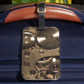 Steampunk metall klocka kugghjul bagagebricka