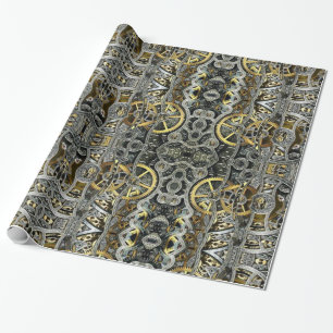 Steampunk metall utrustar inpackning av papper presentpapper