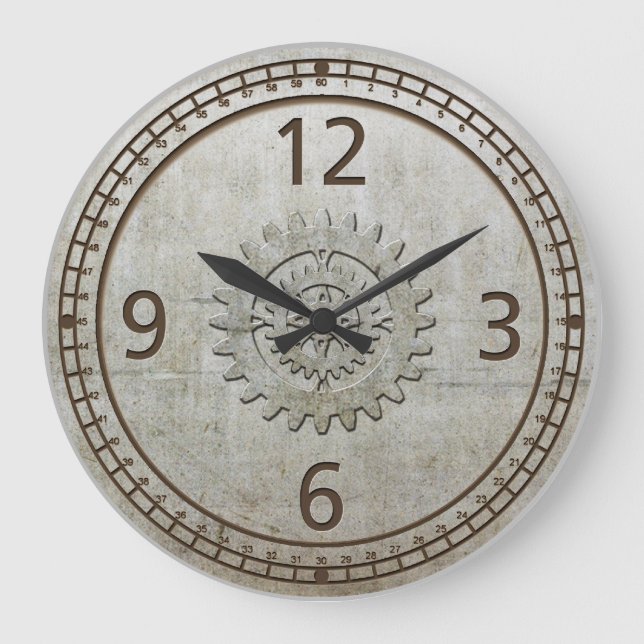 Steampunk Metall Wall Clock Stor Klocka (Framsida)