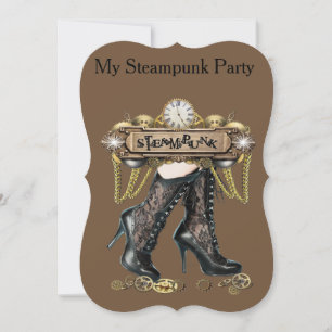 Steampunk Mode party Inbjudningar
