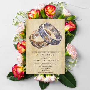 Steampunk Modern Ringar Minimalistic Inbjudningar