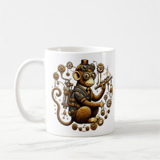 Steampunk Monkey med Ray Gun Kaffemugg