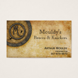 Steampunk Monogram Vintage M Visitkort