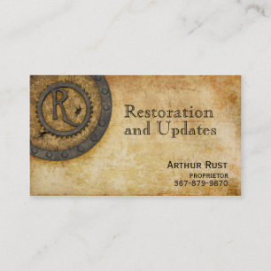 Steampunk Monogramantikvitet R Visitkort