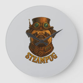 Steampunk Mops Väggur - vintage "Steampug"