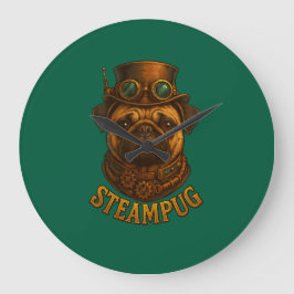 Steampunk Mops Väggur - vintage "Steampug"