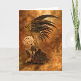 Steampunk Mörk Angel Greeting Card Kort