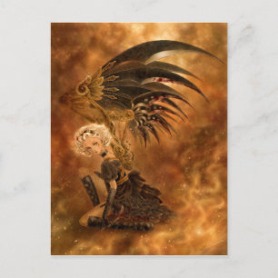 Steampunk Mörk Angel Postcard Vykort