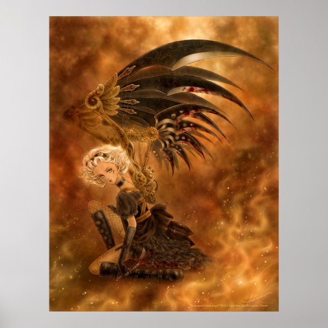 Steampunk Mörk Angel Skriv ut Poster (Framsidan)