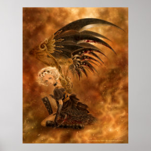 Steampunk mörkt ängeltryck poster