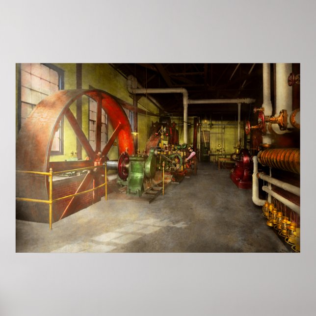 Steampunk - Motor - Kraftverk 1905 Poster (Framsidan)