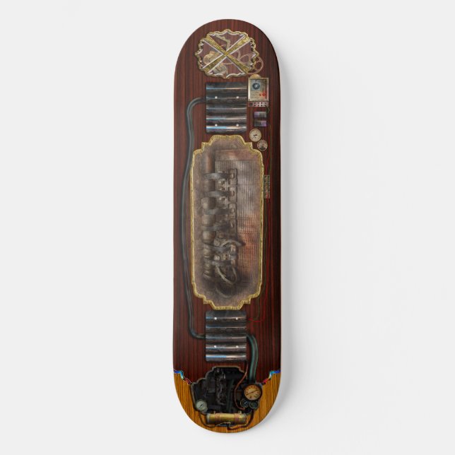 Steampunk - Motoriserad Old School Skateboard Bräda 18 Cm (Framsida)