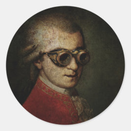 Steampunk Mozart Runt Klistermärke