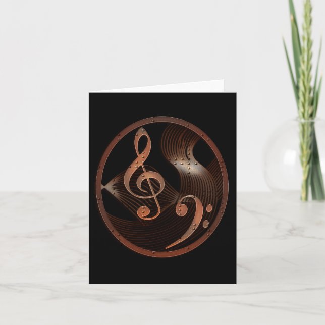 Steampunk Music Design Note-kort Kort (Framsida)