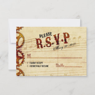 Steampunk Musical Bröllop OSA Card Kort