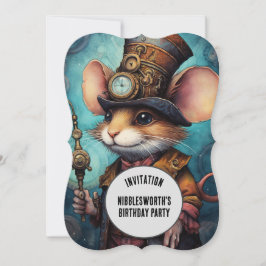 Steampunk Muskapten Anpassat namn Inbjudningar