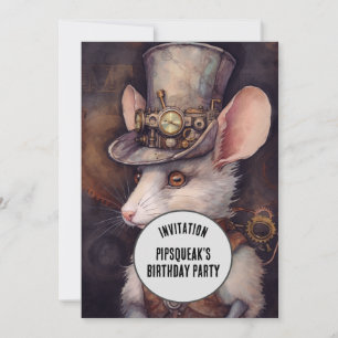 Steampunk Musråtta Kapten  Inbjudningar